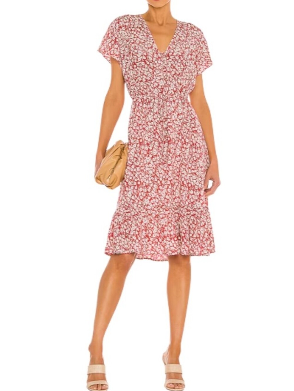 Rails KiKi Floral Midi Dress In Scarlet Camellia